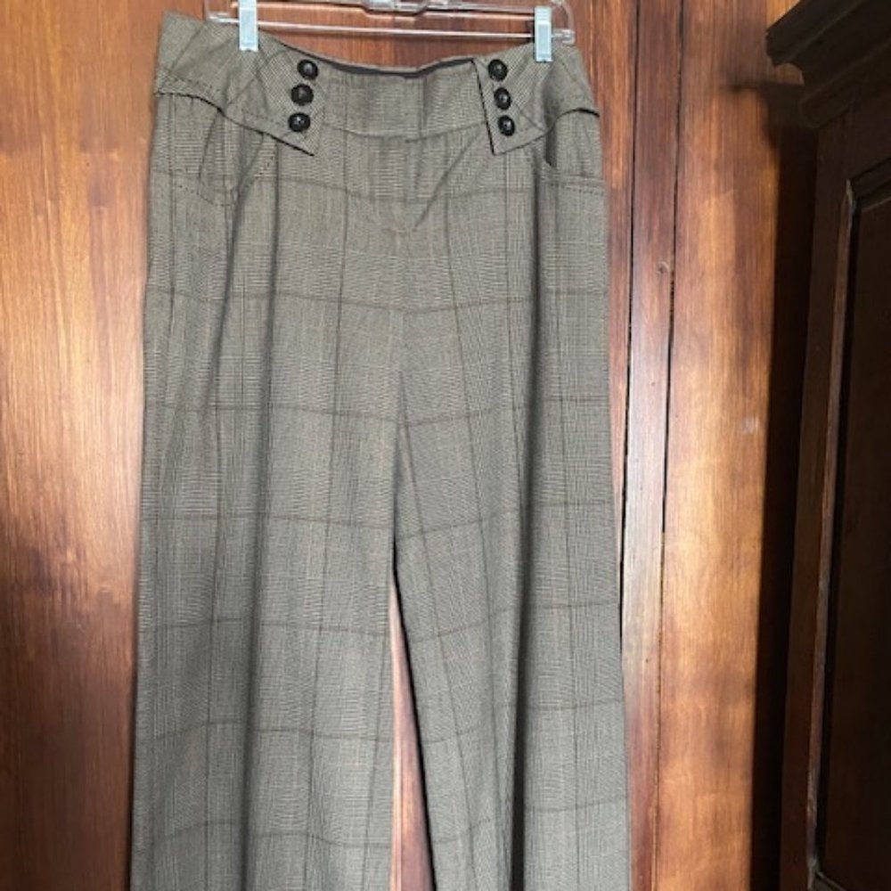 Taikonhu Anthropologie plaid wide legged trouser pants 8